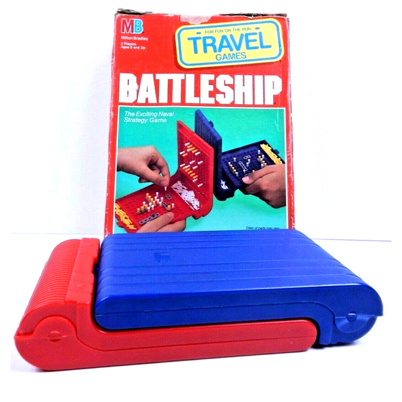 Vintage 1989 Milton Bradley Travel Battleship Strategy Game w Box 2 Ships Missin - Picture 10 of 10